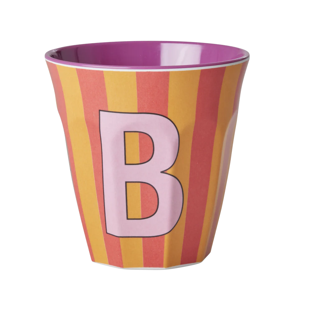 Gobelet Alphabet B Rose rayé