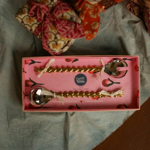 Set de Couverts à Salade Cœur en Coffret Cadeau